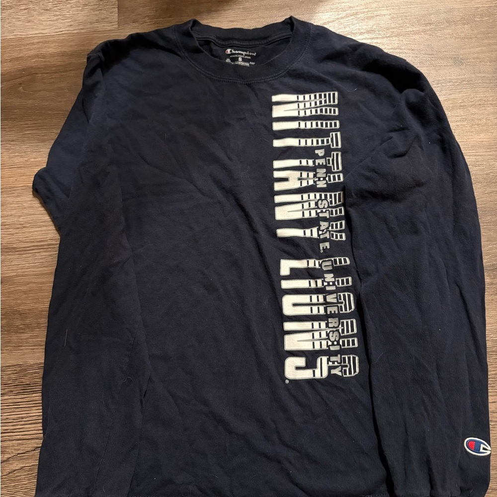 Champion Navy Graphic Long Sleeve Men's Tee